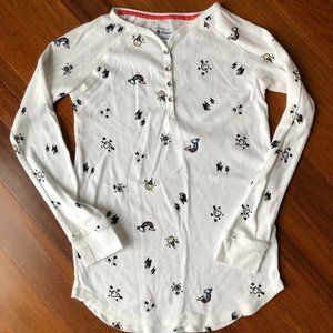 Girl's Henley Style Long Sleeve T-shirt